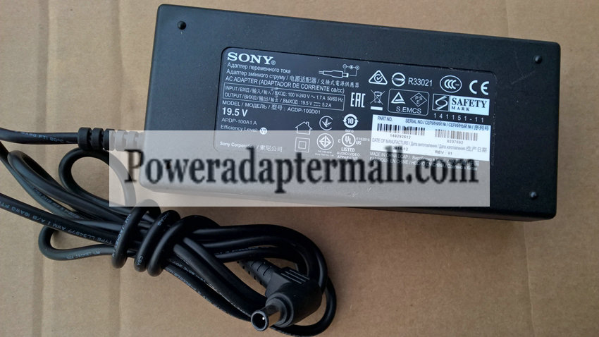 Original 19.5V 5.2A 100W Sony KDL-43W800C TV AC Adapter Charger
